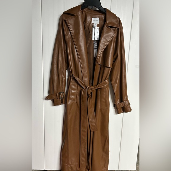 Nine West Jackets & Blazers - NWT Nine West Rich Brown Faux Leather Coat
